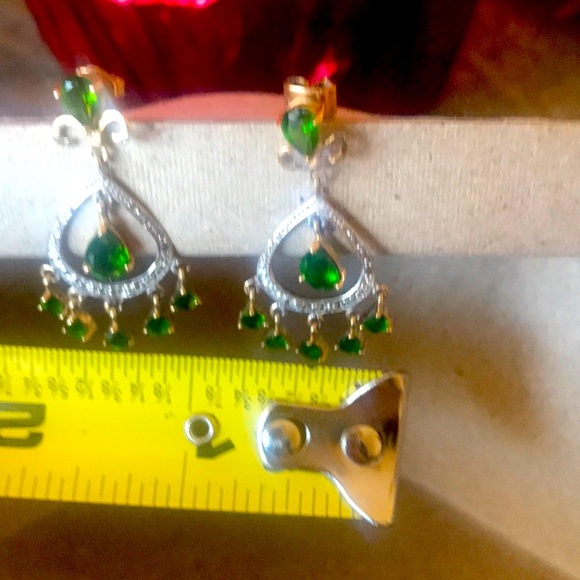 14kt solid yellow gold Chrome dioxide rarrings - Picture 4 of 8